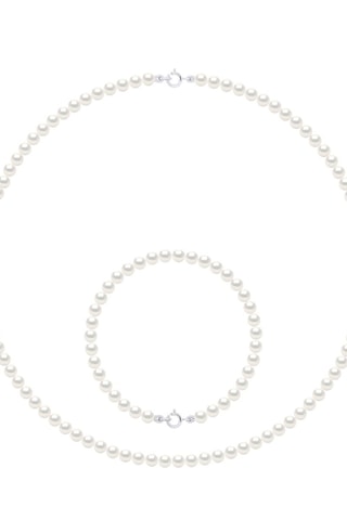 Parure Or blanc et perles de culture