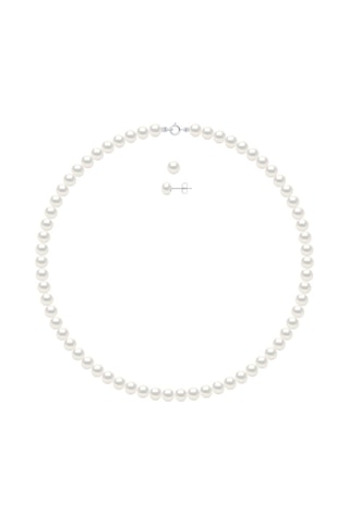 Parure Or blanc et perles de culture
