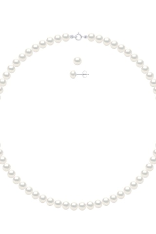 Parure Or blanc et perles de culture