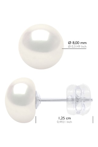 Puces Or blanc et perles de culture