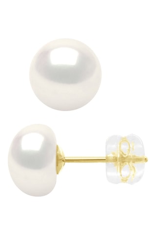 Puces Or jaune et perles de culture