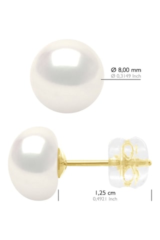 Puces Or jaune et perles de culture