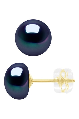 Puces Or jaune et perles de culture