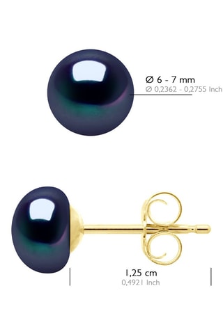 Puces Or jaune et perles de culture