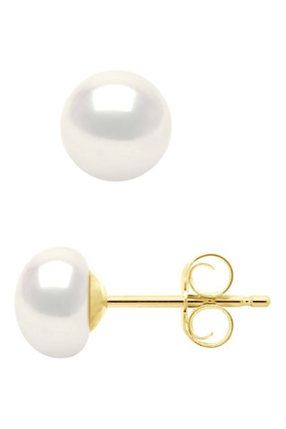 Puces Or jaune et perles de culture