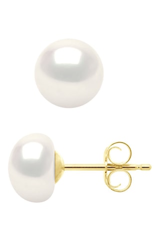 Puces Or jaune et perles de culture