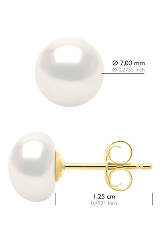 Puces Or jaune et perles de culture