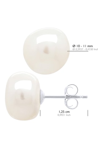 Puces Or blanc et perles de culture