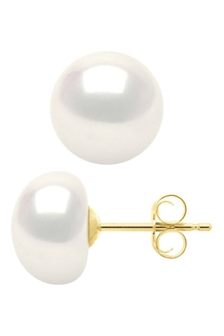 Puces Or jaune et perles de culture