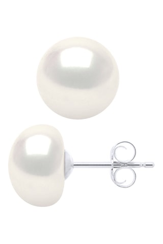 Puces Or blanc et perles de culture