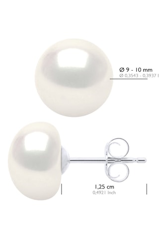 Puces Or blanc et perles de culture