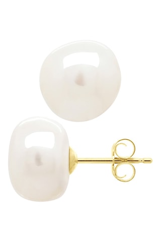 Puces Or jaune et perles de culture