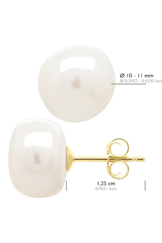 Puces Or jaune et perles de culture