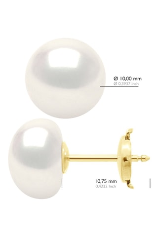 Puces Or jaune et perles de culture