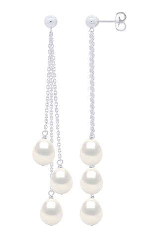 Boucles d'oreilles Or blanc et perles de culture