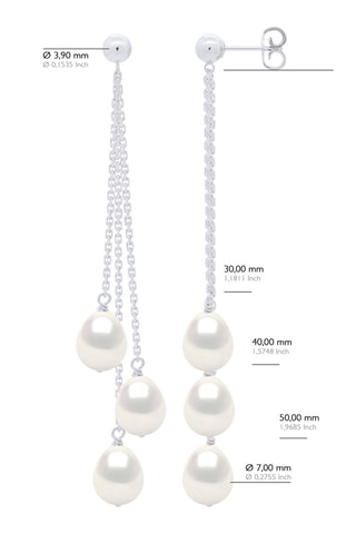 Boucles d'oreilles Or blanc et perles de culture