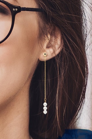 Boucles d'oreilles Or jaune et perles de culture