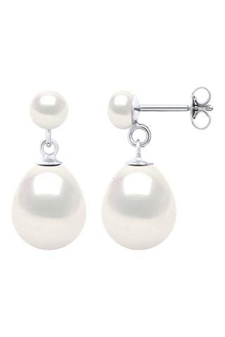 Boucles d'oreilles Or blanc et perles de culture