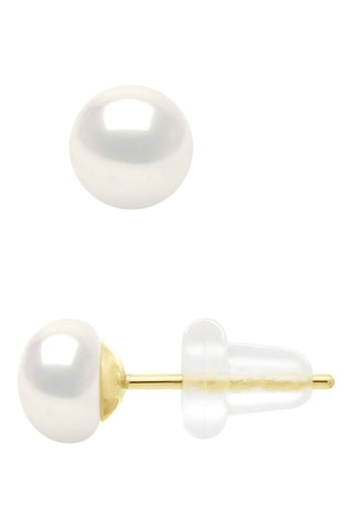 Puces Or jaune et perles de culture