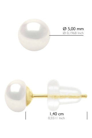 Puces Or jaune et perles de culture