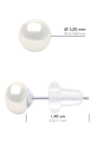 Puces Or blanc et perles de culture