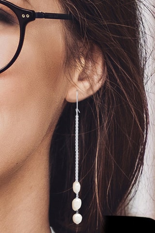 Boucles d'oreilles Or blanc et perles de culture