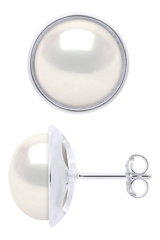 Puces Or blanc et perles de culture