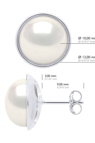 Puces Or blanc et perles de culture