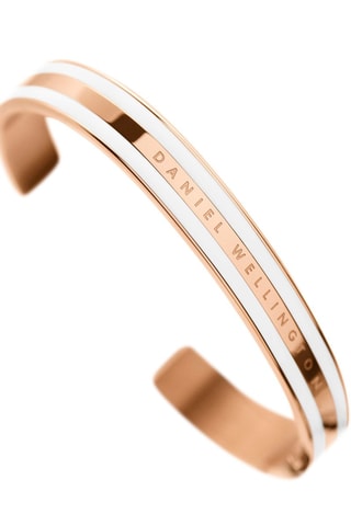 Fijne Armband Emalie Slim Roségoudkleurig en Wit