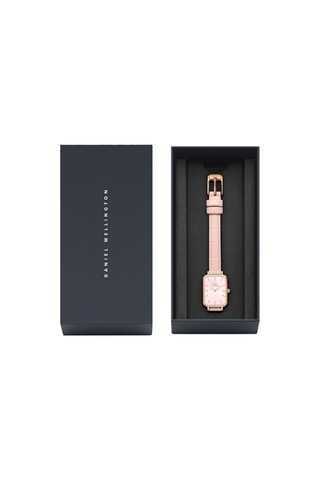 Leren en Parelmoeren Quartz Horloge Quadro Pressed - 20 x 26 cm - Roségoudkleurig