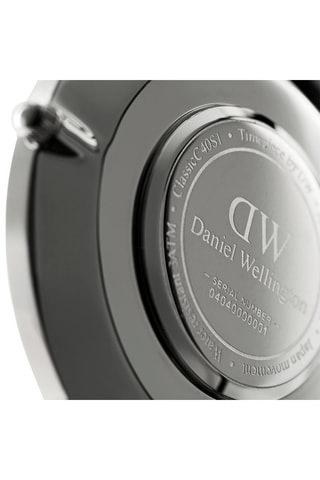 Polyester Quartz Horloge Classic Cornwall - 40 cm - Zwart en Zilverkleurig