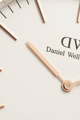 Leren en Doublé Roségoud Quartz Horloge Classic Bristol - 40 mm