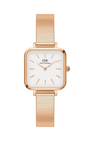 Stalen en Doublé Roségoud Quartz Horloge Studio - 22 mm