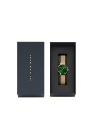 Stalen Quartz Horloge Emerald - 28 mm - Goudkleurig en Groen