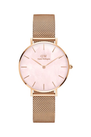 Stalen Quartz Horloge Petite - 32 mm - Roségoudkleurig en roze