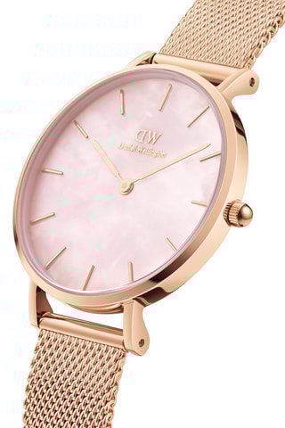 Stalen Quartz Horloge Petite - 32 mm - Roségoudkleurig en roze