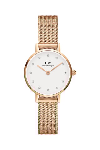 Stalen Quartz Horloge Petite - 24 mm - Roségoudkleurig en wit