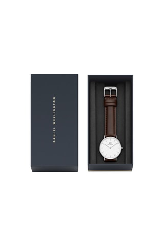 Leren Quartz Horloge Classic Bristol - 36 mm - Bruin