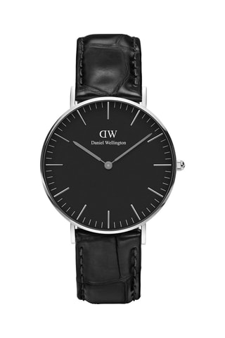 Leren Horloge Reading - 36 mm - Zwart en Zilverkleurig