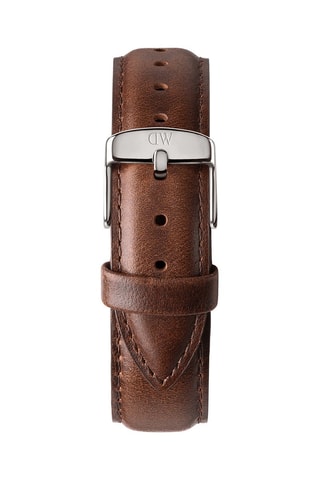 Leren Quartz Horloge Classic Bristol - Bruin en Zilverkleurig