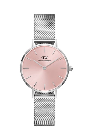 Stalen Quartz Horloge Petite Sterling - 28 cm - Zilverkleurig en Roze