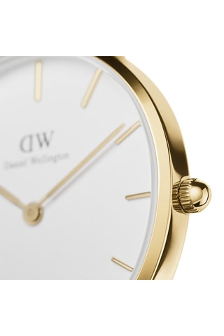 Leren en Doublé Geelgoud Quartz Horloge Petite Sheffield - 28 mm