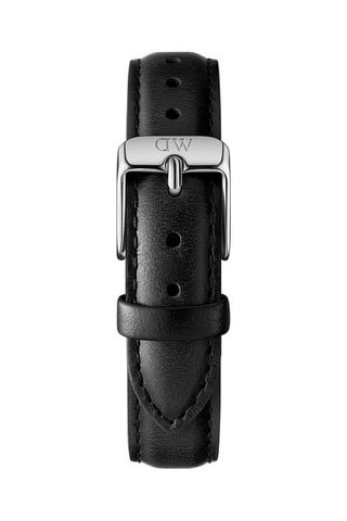 Leren Quartz Horloge Petite Sheffield - 32 cm - Zwart en Zilverkleurig