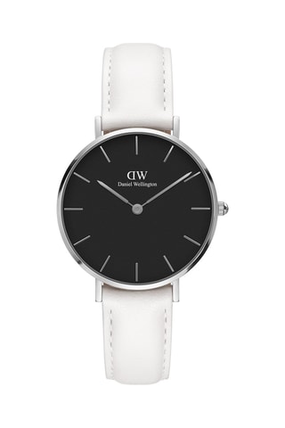 Leren Horloge Bondi - 32 mm - Wit en Zilverkleurig