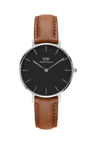 Leren Horloge Durham - 32 mm - Bruin en Zilverkleurig