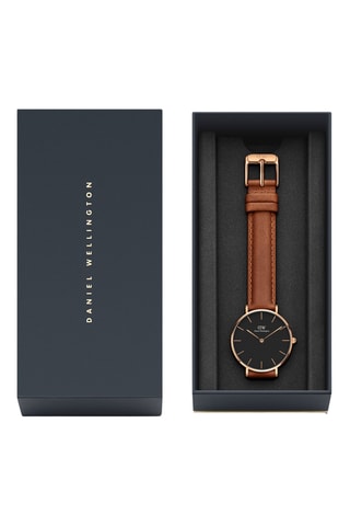 Leren Quartz Horloge Petite 32 Durham - Bruin en Roségoudkleurig