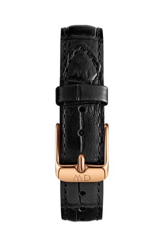 Leren Quartz Horloge Petite 32 Reading - Zwart en Roségoudkleurig