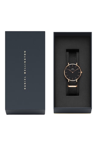 Polyester Quartz Horloge Petite 32 Cornwall - Zwart en Roségoudkleurig