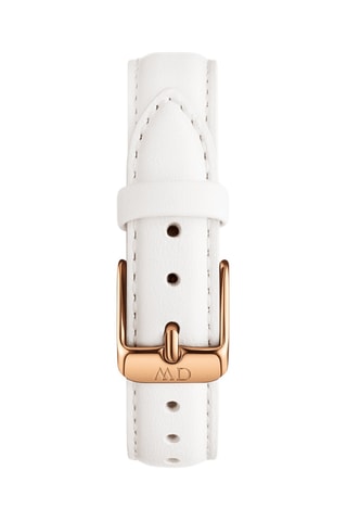 Leren Quartz Horloge Petite 28 Bondi - Wit en Roségoudkleurig