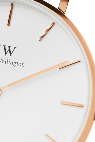 Leren Quartz Horloge Petite 36 Sheffield - Zwart en Roségoudkleurig